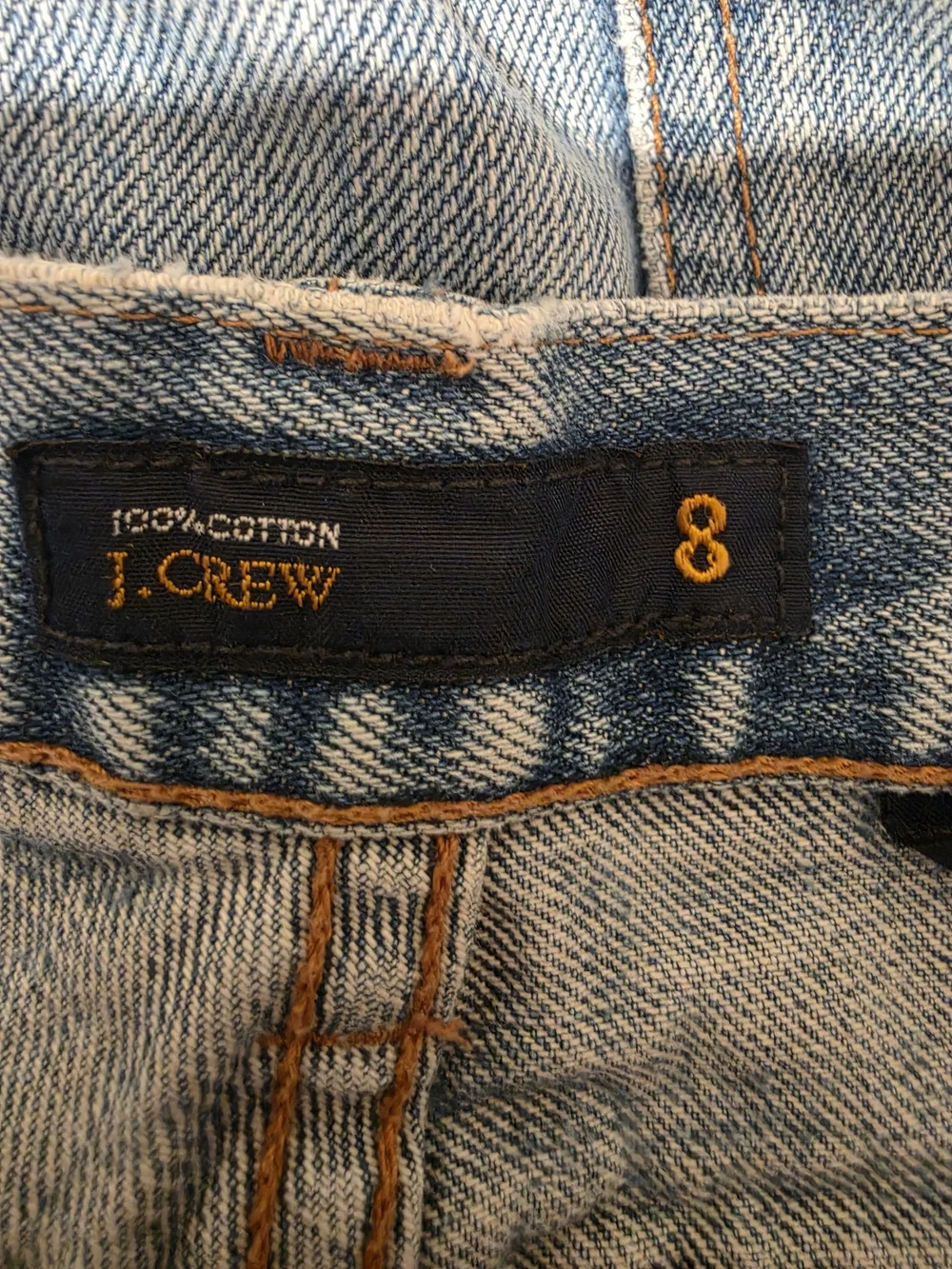 Vintage J. Crew 100% Cotton Flare Bootcut Jeans Size 8 Light Medium Wash Y2K